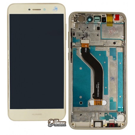 Дисплей для Huawei P8 Lite 2017, золотистый, с рамкой, с сенсорным экраном