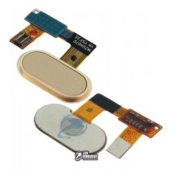 Шлейф для Meizu U20, кнопки меню, золотистый
