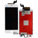 Дисплей iPhone 6S, белый, с рамкой, с сенсорным экраном (дисплейный модуль), High quality