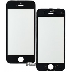 Стекло корпуса для Apple iPhone 5, с рамкой, с OCA-пленкой, черное Стекло корпуса для Apple iPhone 5, с рамкой, с OCA-пленкой, черное