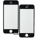 Скло дисплея для iPhone 5, з рамкою, з OCA-плівкою, чорний колір