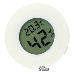 Цифровий термометр-гігрометр, круглий, білий Цифровий термометр-гігрометр, круглий, білий