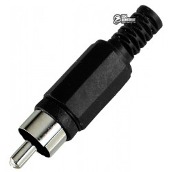 RCA штекер на кабель черный пластик RCA штекер на кабель черный пластик