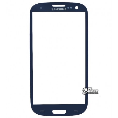 Скло корпусу для Samsung I9300 Galaxy S3, I9305 Galaxy S3, синє