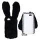 Чехол защитный Kisscase для iPhone 6/6s, меховой кролик, розовый