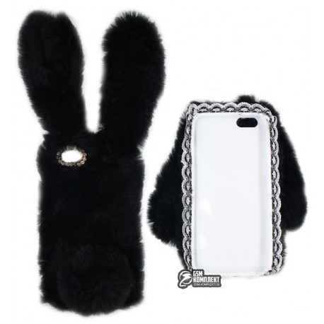 Чехол защитный Kisscase для iPhone 6/6s, меховой кролик, розовый