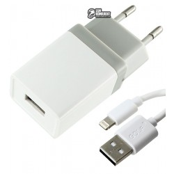 Сетевое зарядное устройство Golf GF-U1L для iPhone 5/6/7 (с Lightning кабелем)