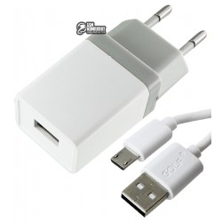 Сетевое зарядное устройство Golf GF-U1m (с MicroUSB кабелем)