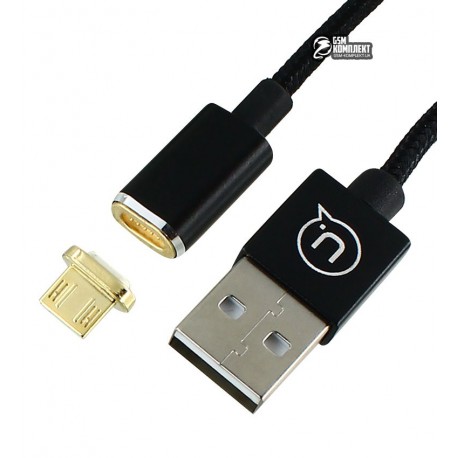 Кабель Micro Usb Usams US-SJ133 Magnetic Cable U-Link Series Ⅲ, магнитный, черный