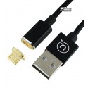 Кабель Micro-USB - USB, Usams US-SJ133 Magnetic Cable U-Link Series , магнитный, черный