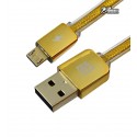 Кабель Micro-USB - USB, Remax Golden, золотий
