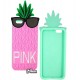 Чехол защитный Pineapple для iPhone 6, iPhone 6s, розовый + зеленый