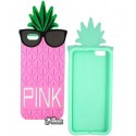 Чохол захисний Pineapple для iPhone 6, iPhone 6s, рожевий колір + зелений колір