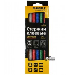 Термоклей кольоровий D11 мм, 200 мм, набір 12шт