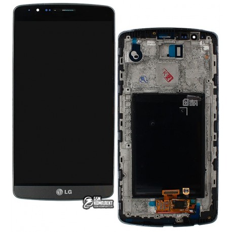 Дисплей для LG G3 D856 Dual, чорний, з сенсорним екраном (дисплейний модуль),з передньою панеллю, original (PRC)