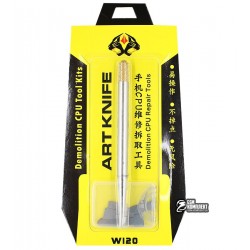 Набор для ремонта микросхем AIDA A-800/W120 (ручка с цангой, 10 тонких металлических лопаток)