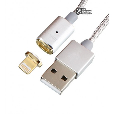 Кабель Lightning - USB магнитный, Hoco U16 Magnetic, для iPhone 5/6/7, круглый, 1.2 метра