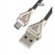 Кабель Micro USB - USB, Hoco U25 Golden Armor, круглый, в металлической оплетке, 1 метр, серый