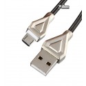 Кабель Micro-USB - USB, Hoco U25 Golden Armor, круглий, в металевій оплетке, 1 метр, сірий колір
