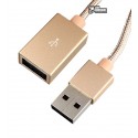 Кабель подовжувач USB - USB, Hoco UA2, usb2.0, золотий