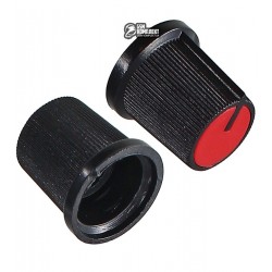 Ручка AG3 для потенциометра черная с красной вставкой, произв. Китай