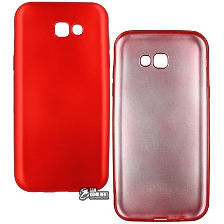 Чехол защитный для Samsung A5 (2017) A520, силиконовый, матовый, красный