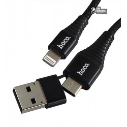 Кабель Lightning - Type-C (USB), Hoco U26 multi-functional, 1 метр, черный