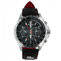 Мужские кварцевые часы Megir 1010 с кожаным ремешком