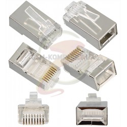 RJ45 штекер на кабель 8P8C экранированный RJ45 штекер на кабель 8P8C экранированный