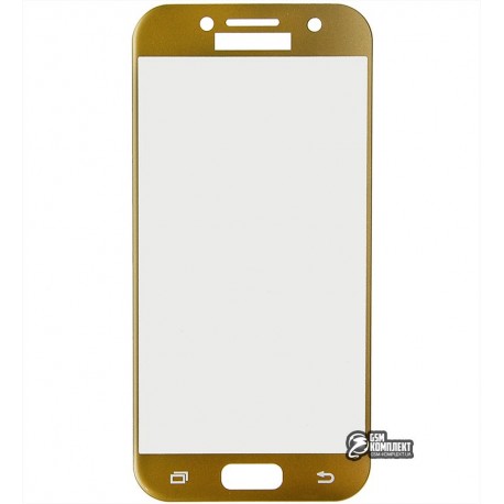Закаленное защитное стекло для Samsung A320 Galaxy A3 2017 Duos, 0,26 мм 9H, золотое