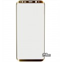 Закаленное защитное стекло для Samsung G955 Galaxy S8 Plus, 0,3мм, 3D, золотое
