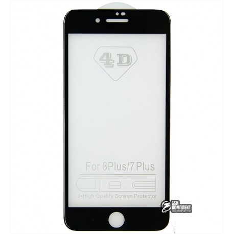 Закаленное защитное стекло для Apple iPhone 7 Plus (0.2 mm) 4D Glass 9H черное