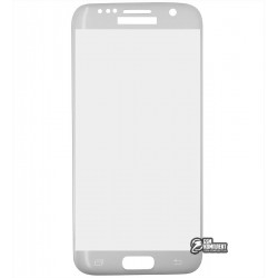 Закаленное защитное стекло для Samsung G930 Galaxy S7, 0,26 мм 9H, 3D серебристое