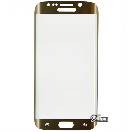 Закаленное защитное стекло для Samsung G925 Galaxy S6 Edge, 0,3мм, 3D золотое