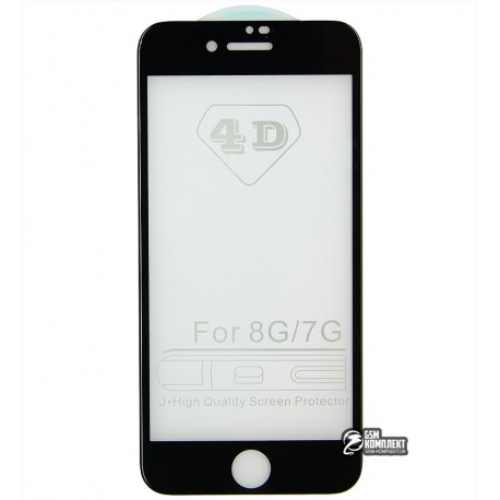 Закаленное защитное стекло для Apple iPhone 7, iPhone 7s, 5D, 0,26 мм, черное