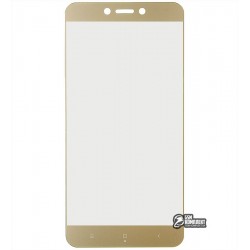 Закаленное защитное стекло для Xiaomi Redmi 4X, 0,26 мм 9H, 2.5D, золотое