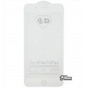 Захисне скло 4D Glass для iPhone 7 Plus / 8 Plus, 3D, 0,3 мм 9H, білий колір