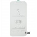 Захисне скло 4D Glass для iPhone X, 3D, 0,3 мм 9H, білий колір