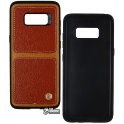 Чехол защитный Nillkin Burt для Samsung G950F Galaxy S8, силикон + кожа, коричневый