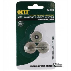 Круги отрезные алмазные 22 мм, 3шт и штифт 3 мм