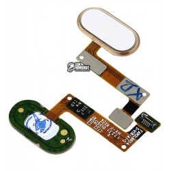 Шлейф для Meizu M5 Note, кнопки меню, золотистый, с пластиком