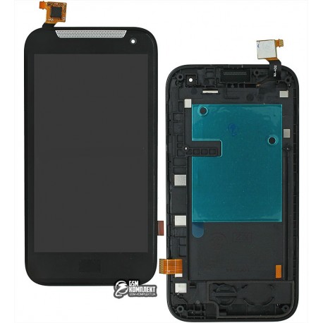 Дисплей для HTC Desire 310, черный, с сенсорным экраном (дисплейный модуль),с передней панелью, (128*63,5)