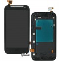 Дисплей для HTC Desire 310, чорний, з сенсорним екраном (дисплейний модуль),з передньою панеллю, (128*63,5)