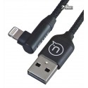 Кабель Lightning - USB, Usams US-SJ168, Right-Angle Braided, 1,2 м, черный