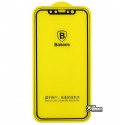Закаленное защитное стекло Baseus 0.2mm Silk-screen Tempered Glass Film для iPhone X, черное