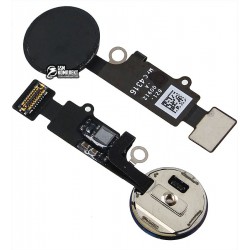 Шлейф для Apple iPhone 7, iPhone 7 Plus, черный, кнопки меню, с пластиком Шлейф для Apple iPhone 7, iPhone 7 Plus, черный, кнопки меню, с пластиком