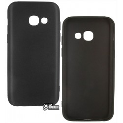 Чехол защитный для Samsung A3 (2017) A320, силиконовый, матовый, черный