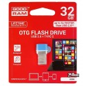 Флешка 32 Gb Goodram ODD3, USB3,0 + OTG Type-C синя