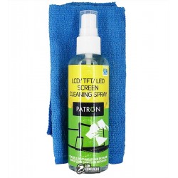 Набор для чистки экранов PATRON 2в1 (Спрей 100мл+Салф) F3-017