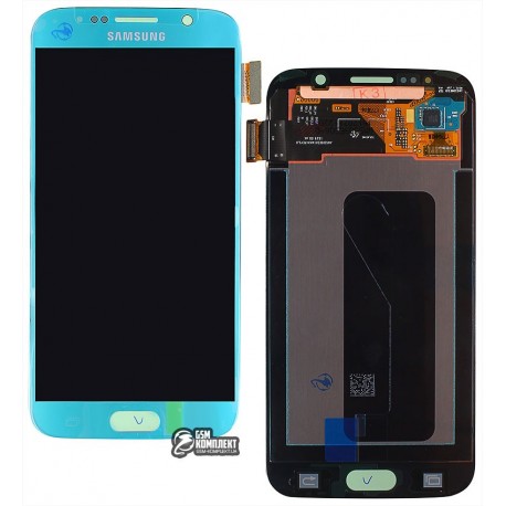 Дисплей для Samsung G920F Galaxy S6, блакитний , з сенсорним екраном (дисплейний модуль),original, #GH97-17260D